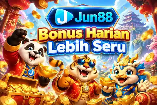 Ilustrasi bonus harian lebih seru dengan program promo harian dan mingguan Jun88