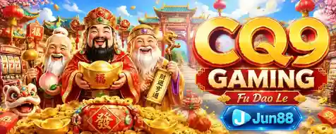 Logo CQ9 Gaming - provider game global dengan 46 judul game dan RTP rata-rata 95.2% di Jun88