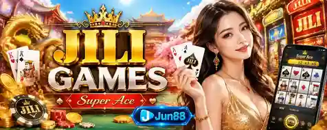 Logo JILI Games - provider game global dengan 51 judul game dan RTP rata-rata 96.1% di Jun88